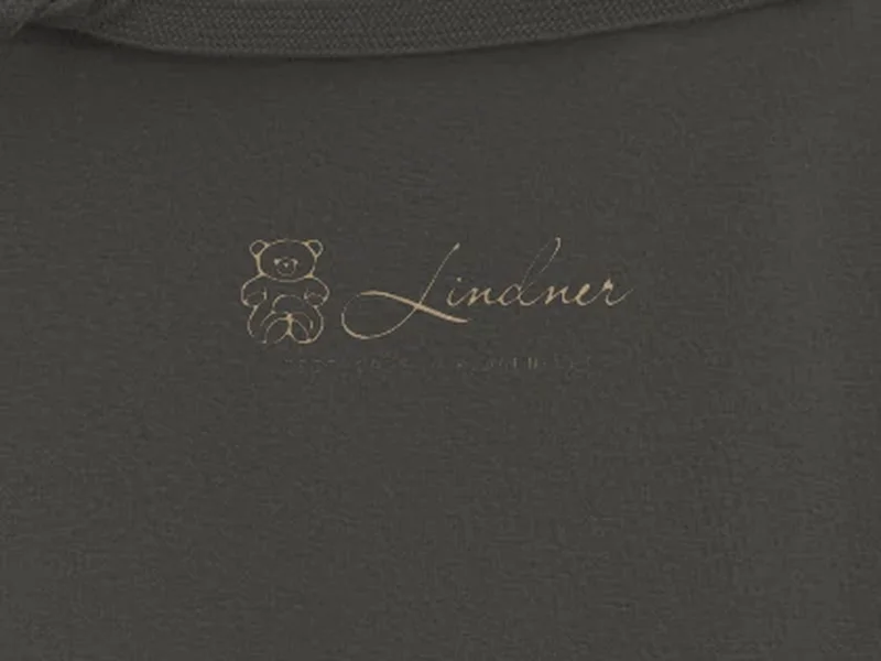 Close-up: Lindner 1998 Hoodie, logo on the fabric